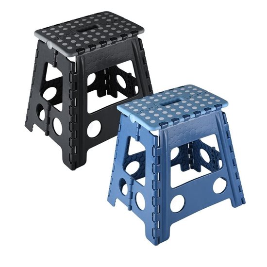Składany stołek ze stopniem 39 cm, tworzywo sztuczne - Kesper