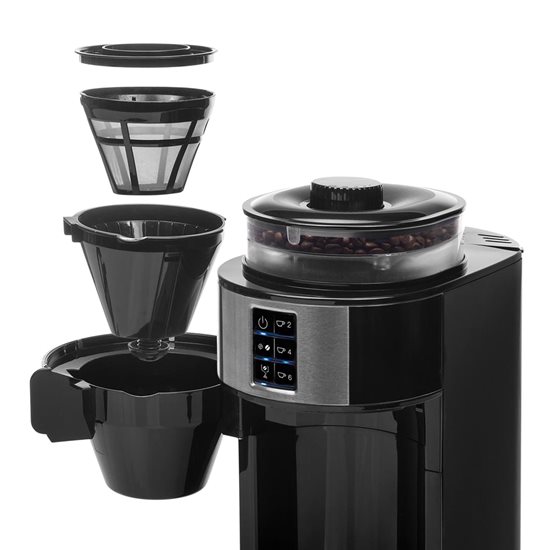 Электрическая кофеварка "Deluxe" с кофемолкой, 0.75 л, 750 Вт - Princess