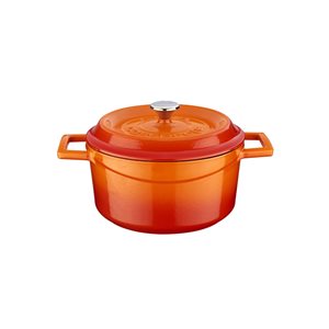 Κατσαρόλα, μαντεμένιο, 20 cm, "Trendy", πορτοκαλί χρώμα - LAVA