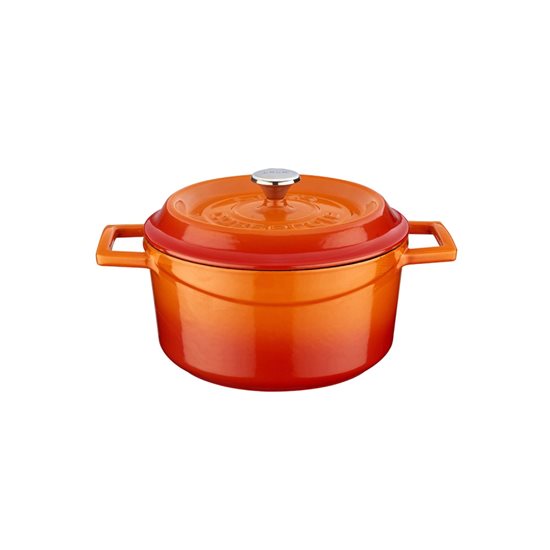 Κατσαρόλα, μαντεμένιο, 20 cm, "Trendy", πορτοκαλί χρώμα - LAVA