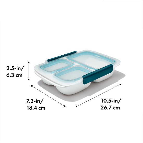 Преп & Го контејнер за храну са 3 преграде, 26,7 к 18,4 цм, пластика - ОXО