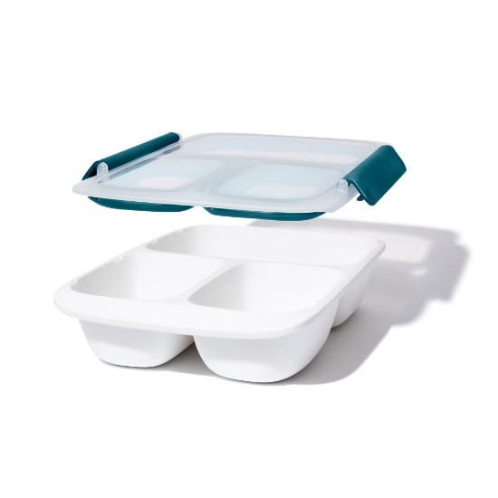 Prep & Go Contenedor de alimentos de 3 compartimentos, 26,7 x 18,4 cm, plástico - OXO