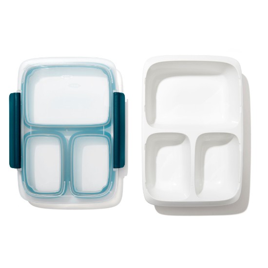 Prep & Go 3-fack matbehållare, 26,7 x 18,4 cm, plast - OXO