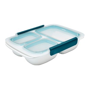 Prep & Go 3 bölmeli yemek kabı, 26,7 x 18,4 cm, plastik - OXO