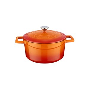 Saucepan, 20 cm, cast iron, "Folk", orange color - LAVA brand