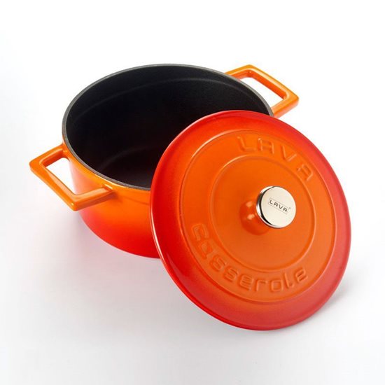 Тенджера, 20 см, чугун, "Фолк", оранжев цвят - марка LAVA