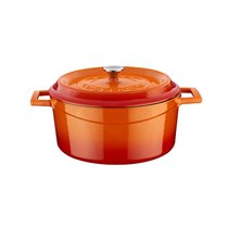 Saucepan, cast iron, "Trendy", 24 cm, orange color - LAVA