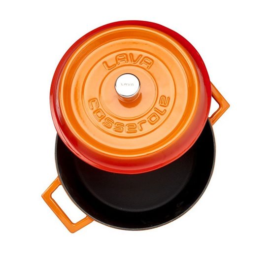 Saucepan, cast iron, "Trendy", 24 cm, orange color - LAVA