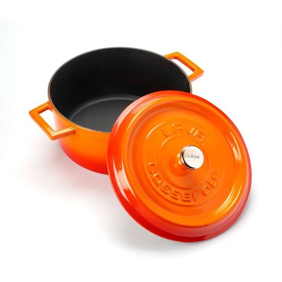 Saucepan, cast iron, "Trendy", 24 cm, orange color - LAVA