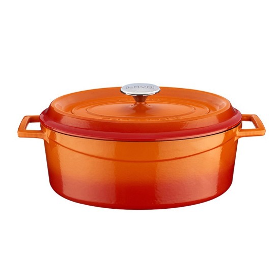 Panela oval, ferro fundido, 31 cm / 5 L, "Trendy", cor laranja - marca LAVA