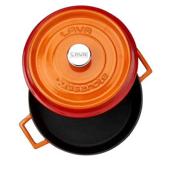 Kasserolle, støpejern, 28 cm / 3,5 l, "Trendy", oransje farge - LAVA