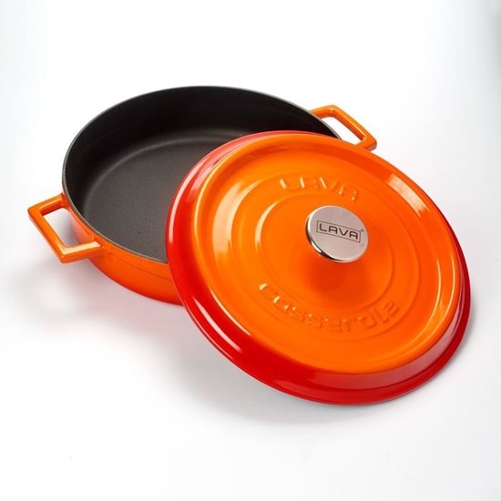 Saucepan, cast iron, 28 cm / 3.5 l, "Trendy", orange color - LAVA