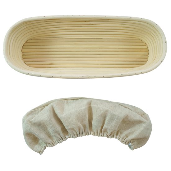 Oval dough leavening basket, 35 x 14 cm, rattan - Zokura