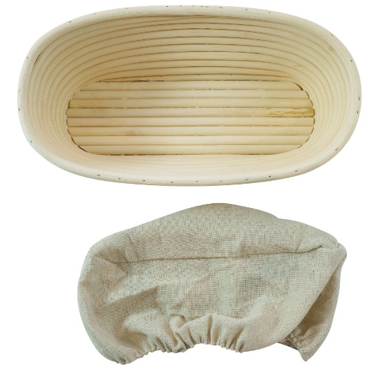 Oval dough leavening basket, 28 x 15 cm, rattan - Zokura