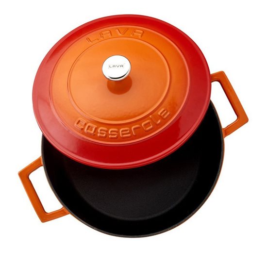 Тенджера, чугун, 24 см, "Фолк", оранжев цвят - марка LAVA