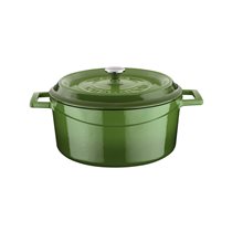 Saucepan, cast iron, 24 cm, "Trendy", green - LAVA