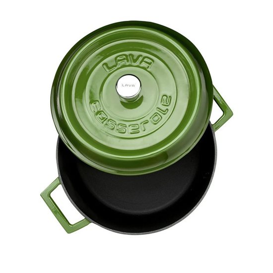 Saucepan, cast iron, 24 cm / 4.5 L, "Trendy", green - LAVA