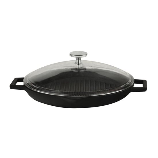 Grill serpenyő, öntöttvasból, fedéllel, 30 cm - LAVA