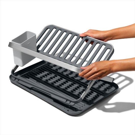 Foldable dish dryer rack, 41.7 x 37.1 x 5.1 cm, aluminum - OXO