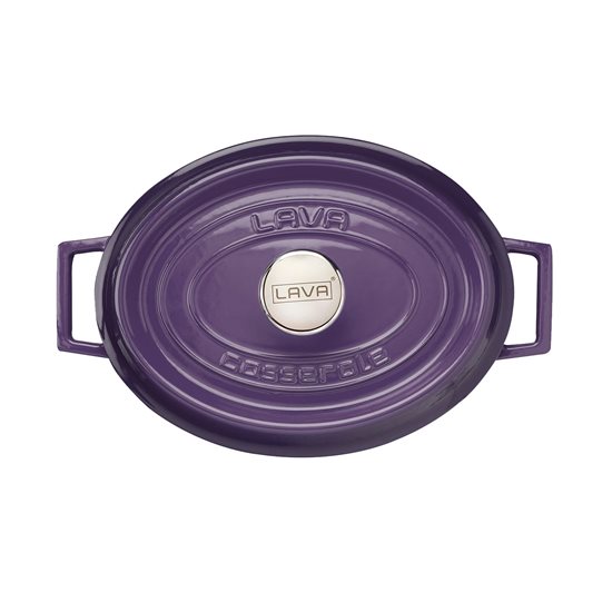 Oval kasserolle, støpejern, 27 cm, "Trendy" serie, lilla - LAVA merke