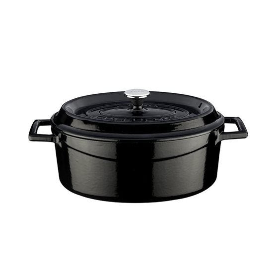 Oval saucepan, cast iron, 27cm/3.91L, "Trendy", Black - LAVA 