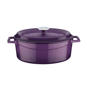 Oval saucepan, cast iron, 29 cm, "Trendy", purple - LAVA
