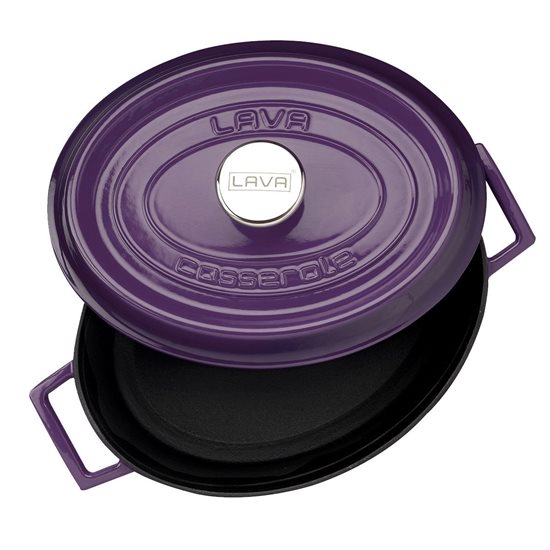 Ovalna ponev, lito železo, 29 cm, "Trendy", vijolična - LAVA