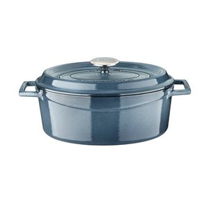 Oval saucepan, cast iron, 29 cm, "Premium", gray - LAVA