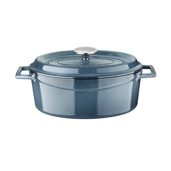 Oval saucepan, cast iron, 29 cm, "Premium", gray - LAVA