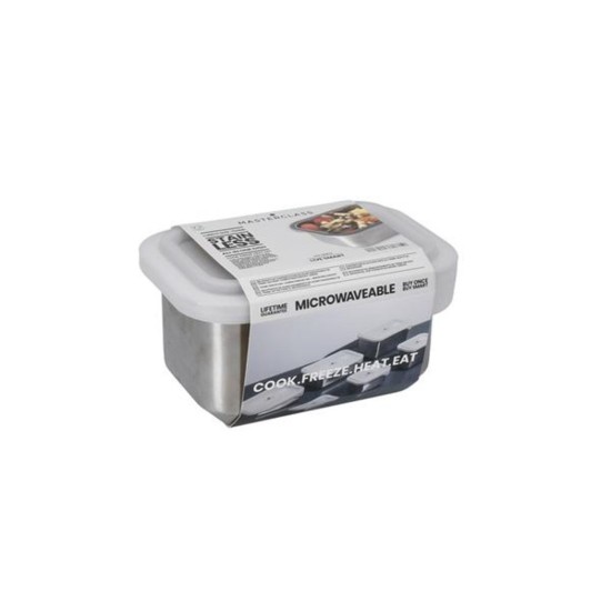 Roestvrijstalen voedselcontainer, 11 × 15 × 9 cm, MasterClass assortiment – made by Kitchen Craft