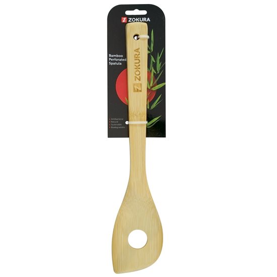 Spatule perforée, bois de bambou, 30 cm - Zokura