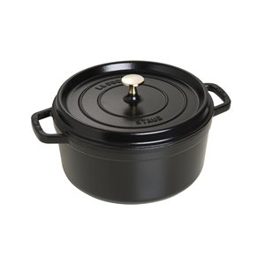 "Cocotte" cooking pot made of cast iron, 26 cm/5.2 l, <<Black>> - Staub 