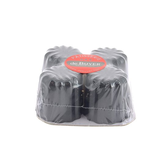 Set de 4 moules à cannelés, acier, 5,5 cm - de Buyer