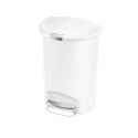 Cubo De Basura Con Pedal, 50 L, Semicircular, Blanco - Simplehuman-image