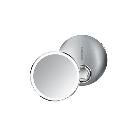 Miroir de maquillage de poche avec capteur, 10,4 cm, Brushed - simplehuman