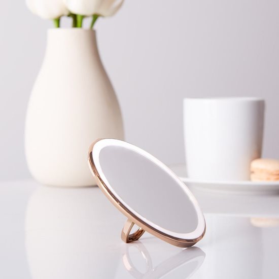 Vreckové zrkadlo na líčenie so senzorom, 10,4 cm, Rose Gold - simplehuman
