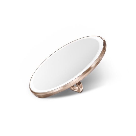 Makeup pocket mirror with sensor, 10.4 cm, Rose Gold - simplehuman