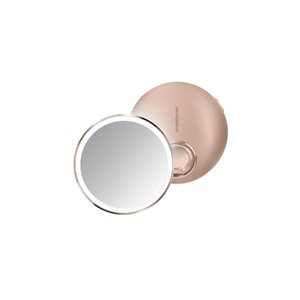 Makeup pocket mirror with sensor, 10.4 cm, Rose Gold - simplehuman