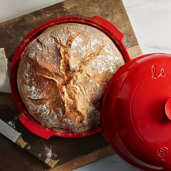 Conjunto para cozer pão, cerâmica, 28,5 cm, Burgundy - Emile Henry