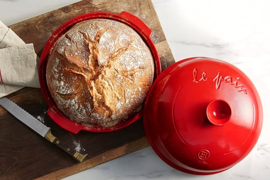 Bread baking set, ceramic, 28.5cm, Burgundy - Emile Henry