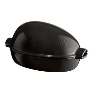 Chicken roasting dish, 41.5 x 22 x 22 cm/4 l, Charcoal - Emile Henry