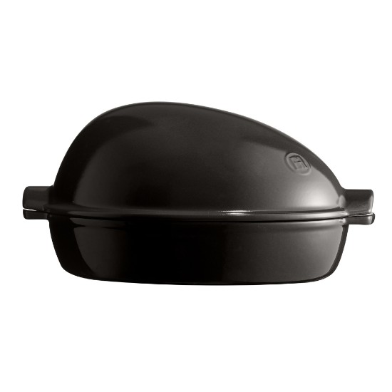 Chicken roasting dish, 41.5 × 27.5 × 22 cm/4 l, Charcoal - Emile Henry