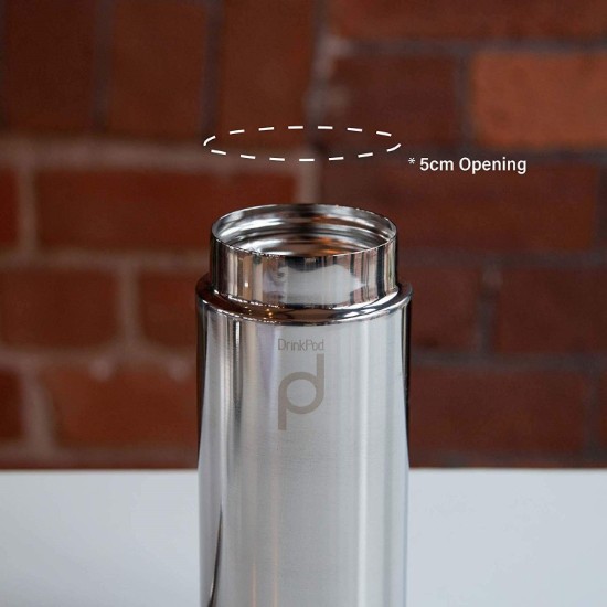 "DrinkPod" thermally insulating bottle made of stainless steel, 300 ml, Silver colour - Grunwerg