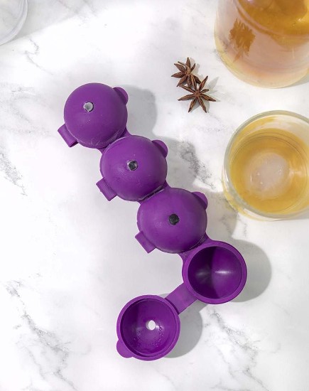 Spherical mould for ice, 21.5 × 7 × 4 cm, silicone, purple – made by Kitchen Craft