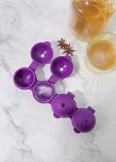 Spherical mould for ice, 21.5 × 7 × 4 cm, silicone, purple – made by Kitchen Craft