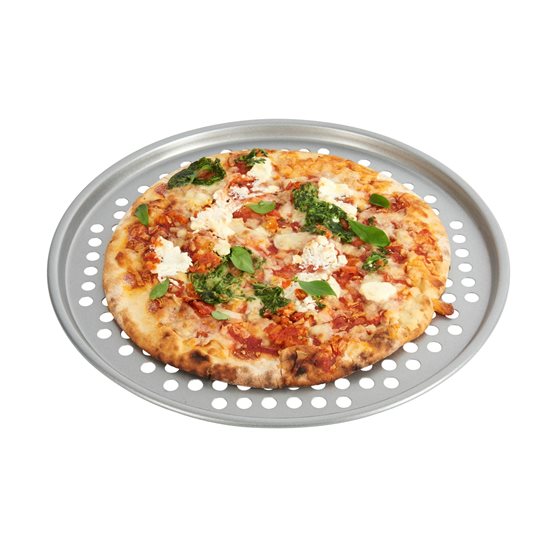 Plateau à pizza rond, 33 cm, acier – fabriqué par Kitchen Craft