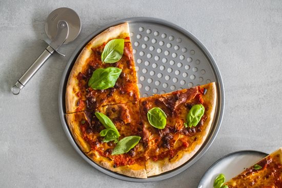 Rund pizzabakke, 33 cm, stål – fremstillet af Kitchen Craft