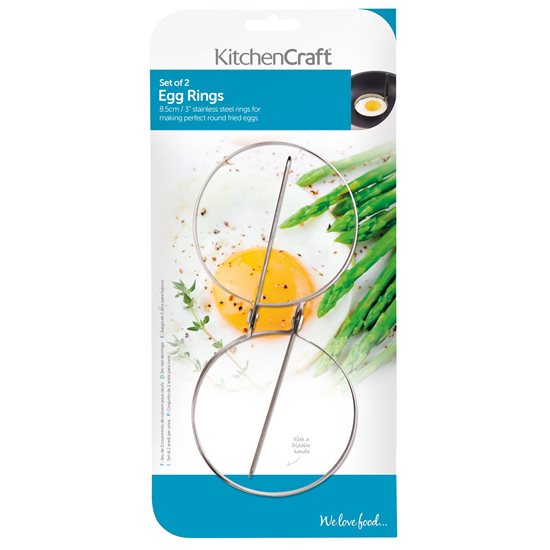 2-piece egg ring set, stainless steel, 8.5 cm - Kitchen Craft