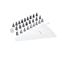 Pastry bag with 26 nozzles for decorating with glaze - by Kitchen Craft