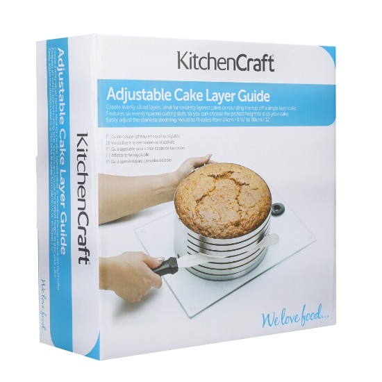 Guida per tagliare strati di torta, 24-30 cm, acciaio inossidabile – Kitchen Craft